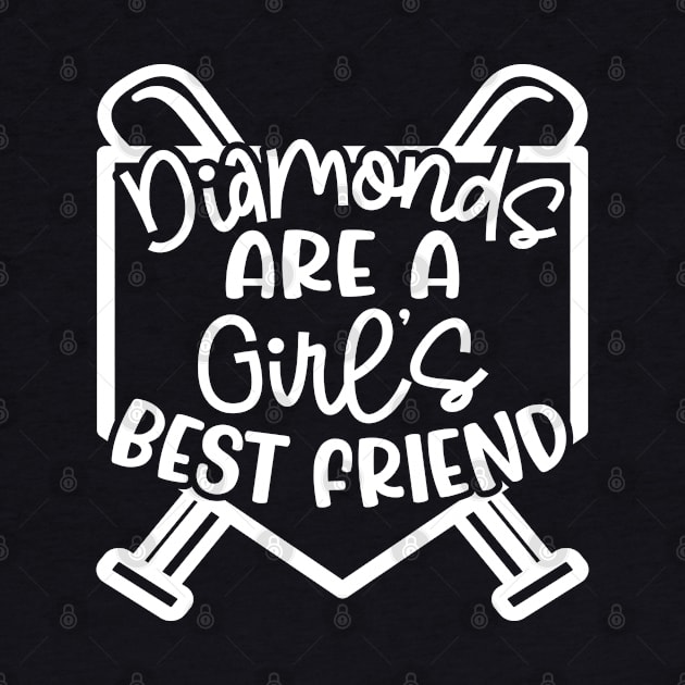 Diamonds Are A Girls Best Friend Softball Baseball Cute by GlimmerDesigns